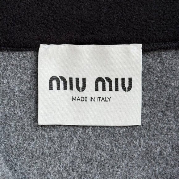 MIU MIU SS24 Women's Logo Embroidered Stand Collar Zipper Jacket - Picture 4 of 5